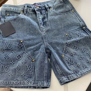Louis Vuitton Denim Monogram Shorts